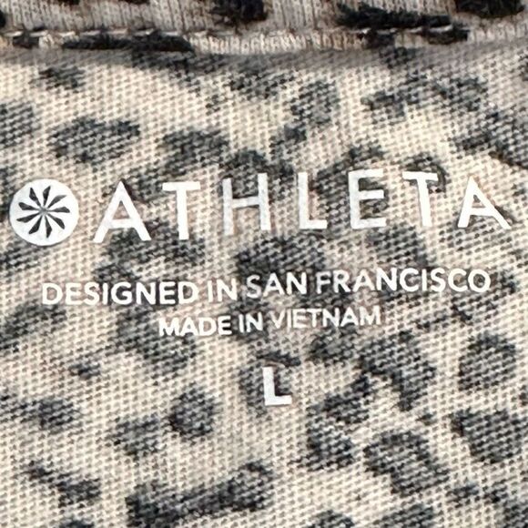 Athleta Organic Daily Cheetah Print Crew Neck Tee Shirt - Picture 4 of 7